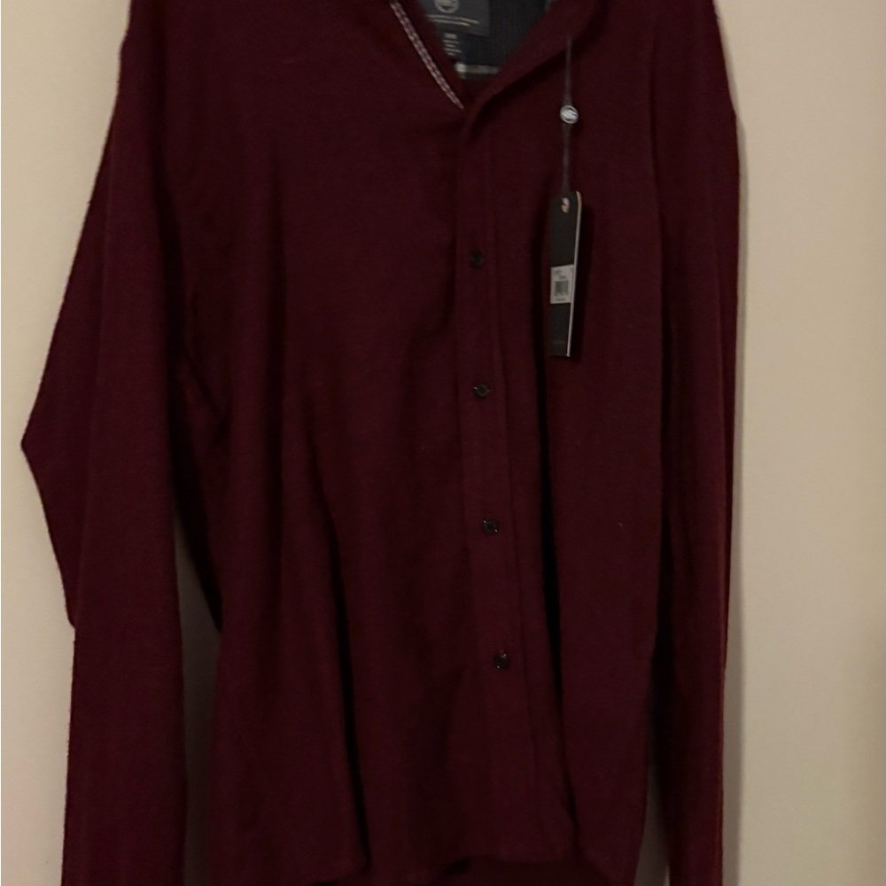 Burgundy Button-Up Shirt